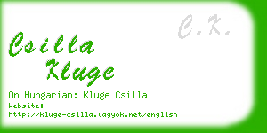 csilla kluge business card